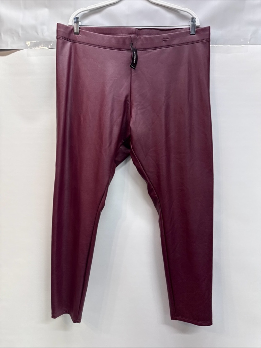 NWT Express Faux Leather‎ Stretch Legging Pants Sz XL High Rise Maroon Burgundy